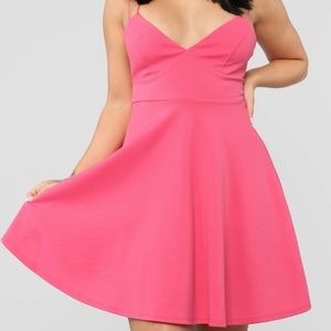 Fashion Nova Vanity Flare Mini Dress Hot Pink